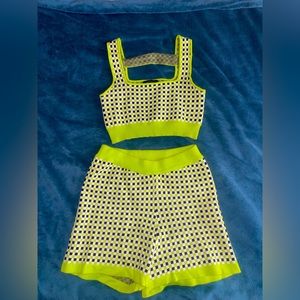 Women’s Cider 2 Piece Set - Green, Navy, & White Checkered Pattern